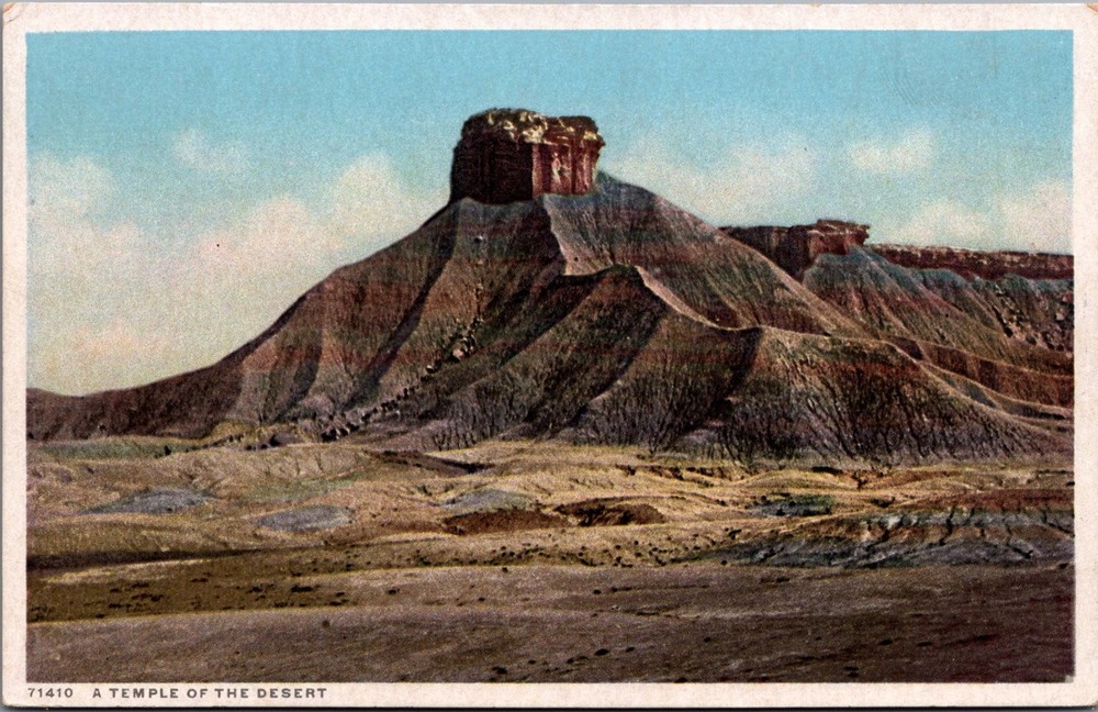 Vintage Phostint Postcard A Temple of the Desert Detroit Publishing Co.