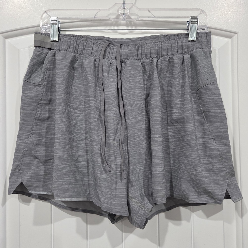 Lululemon Shorts Mens Large Gray Surge Lined Jersey Training Gym Performance