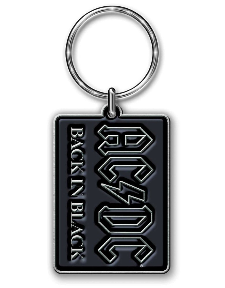 AC/DC Keyring Keychain Back In Black band logo new Official metal Size One Size