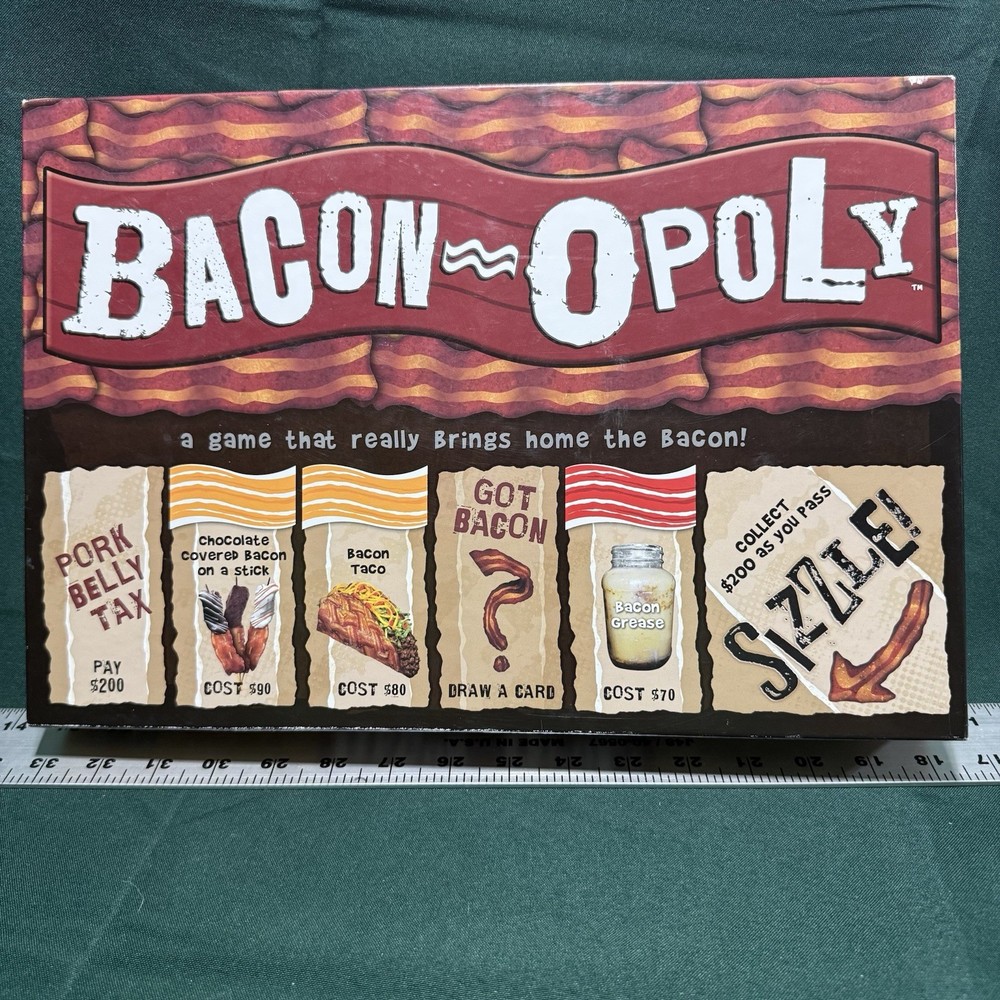 Bacon-Opoly Board Game Complete Parody Monopoly Bacon Theme Family Game