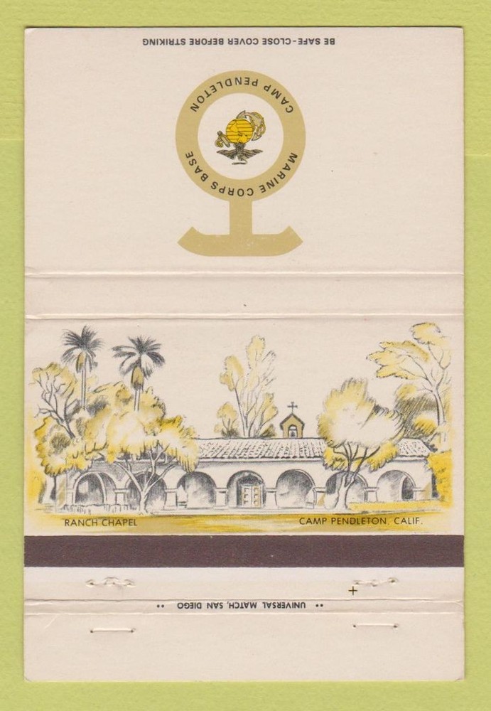 Matchbook Cover - Marine Corps Base Camp Pendleton CA 40 Strike