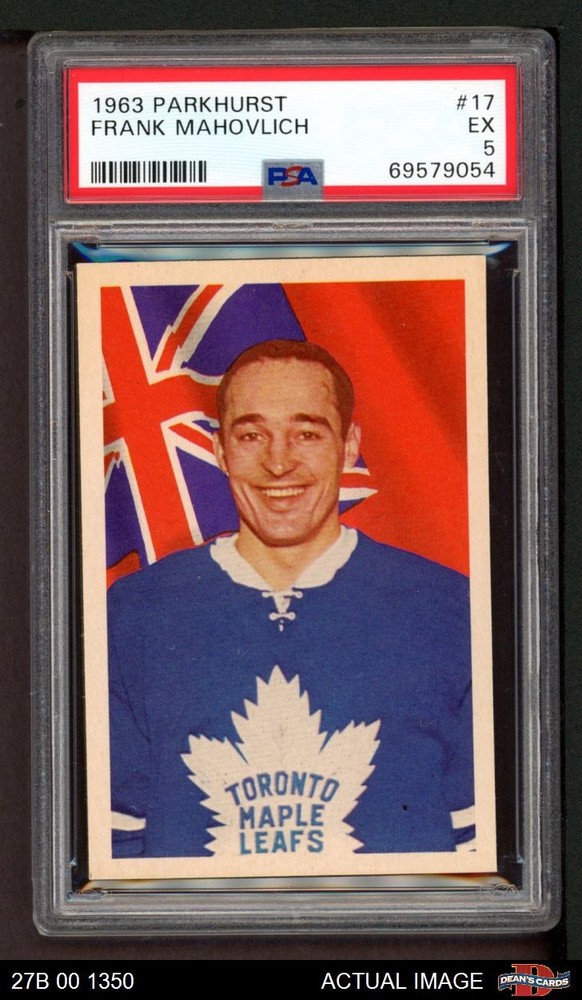 1963 Parkhurst #17 Frank Mahovlich Maple Leafs HOF PSA 5 - EX