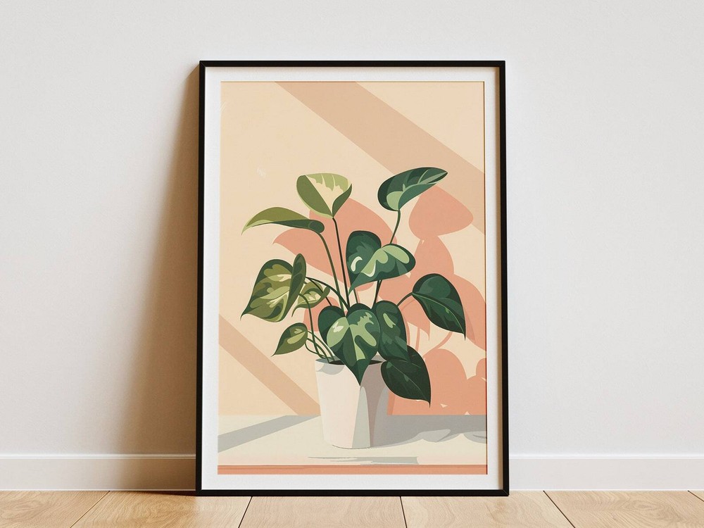 Minimalist Plant Poster Green Leaves Art Print Boho Wall Decor Home Decor