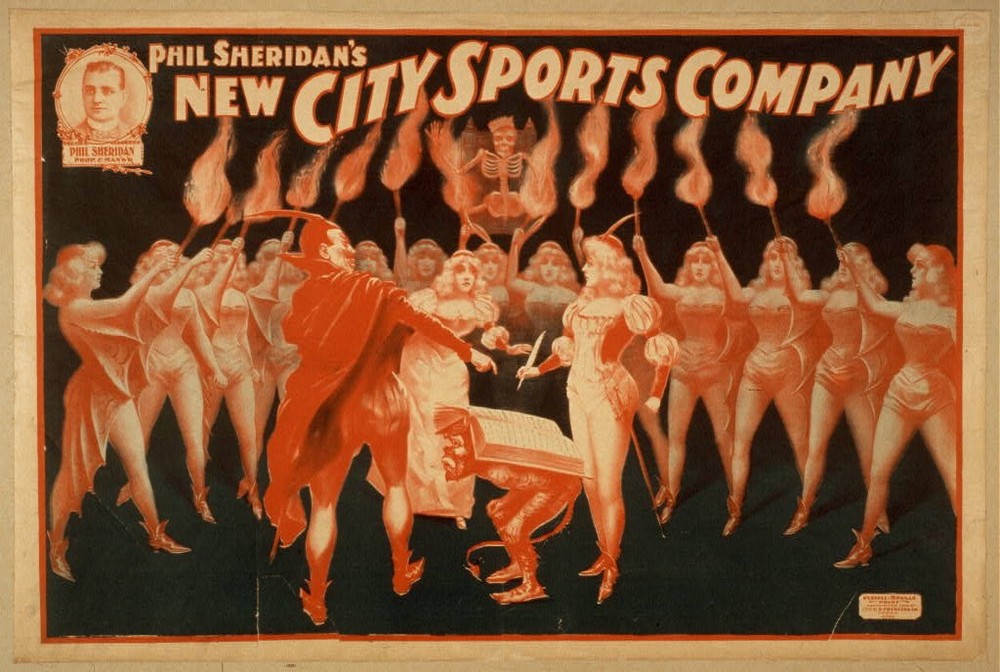 Photo:Phil Sheridan's New City Sports Company Poster c1899 Torch Dancers