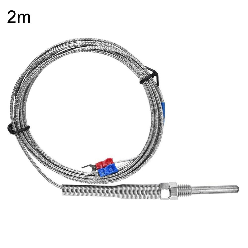 1/2/3/4/5m 30mm Probe M8 Thread K Type Thermocouple Temperature Sensor Cable 44