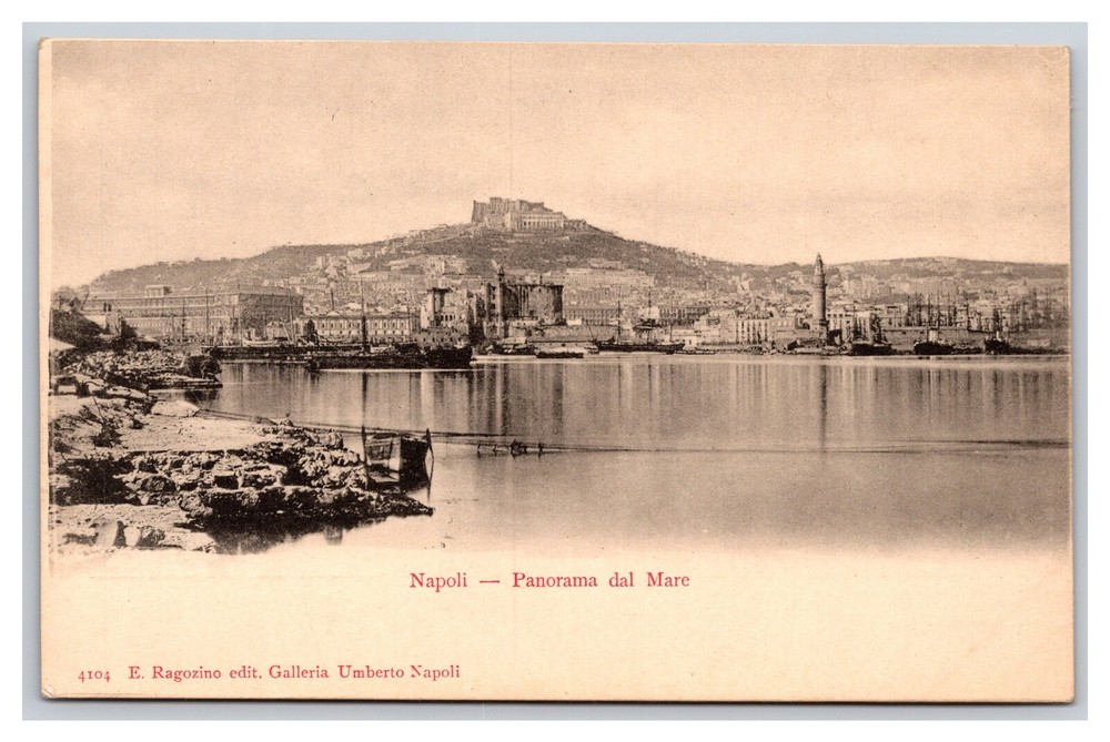 Vintage Early 1900s Panoramic Photo Of Sea Napoli Italy Undivided Back RPPC