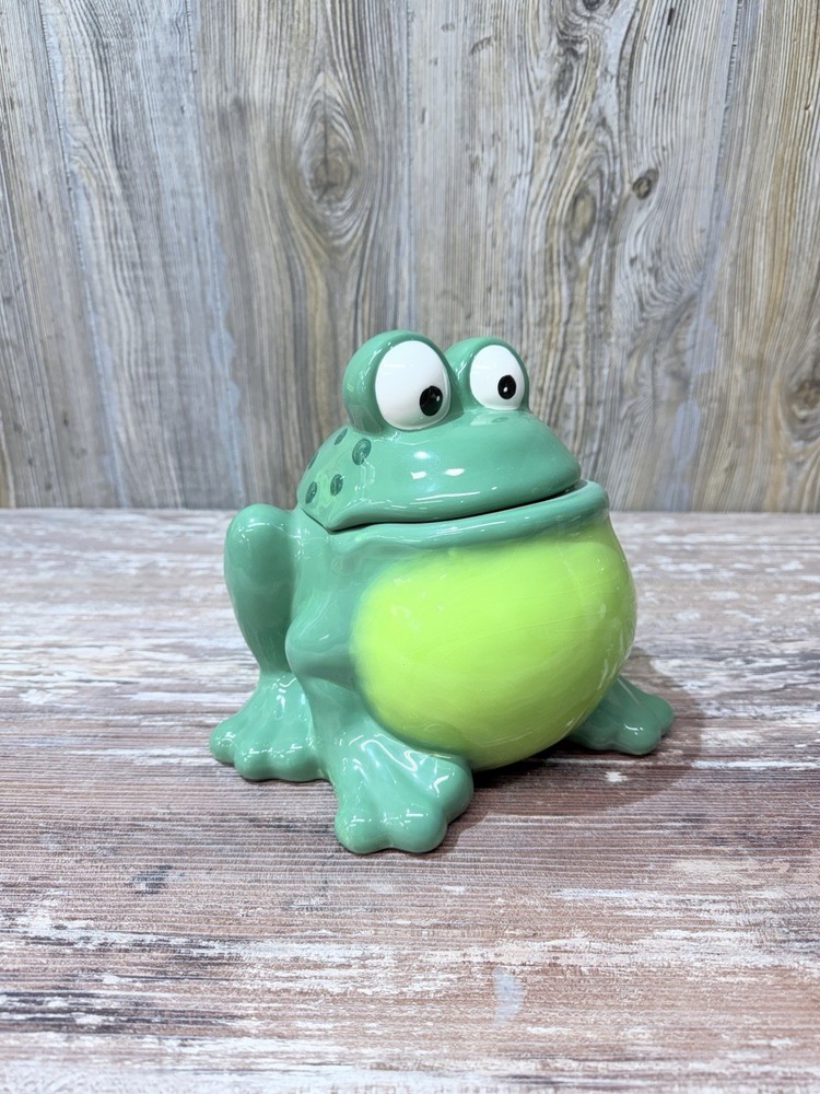 Mercuries Ceramic Bull Frog Cookie Jar Nice Condition