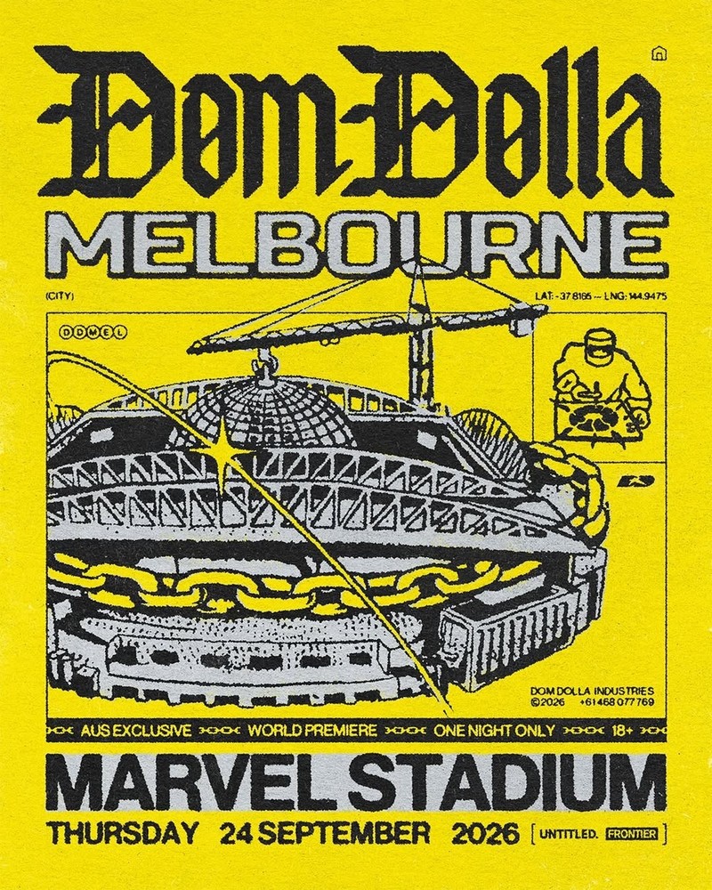 Dom Dolla Melbourne Marvel Stadium 2026 Concert Poster Australia Tour Art