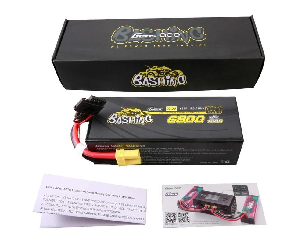Gens Ace G-Tech Smart 6S EC5 6800mah Bashing Series Hardcase LiPo Battery 120C-image