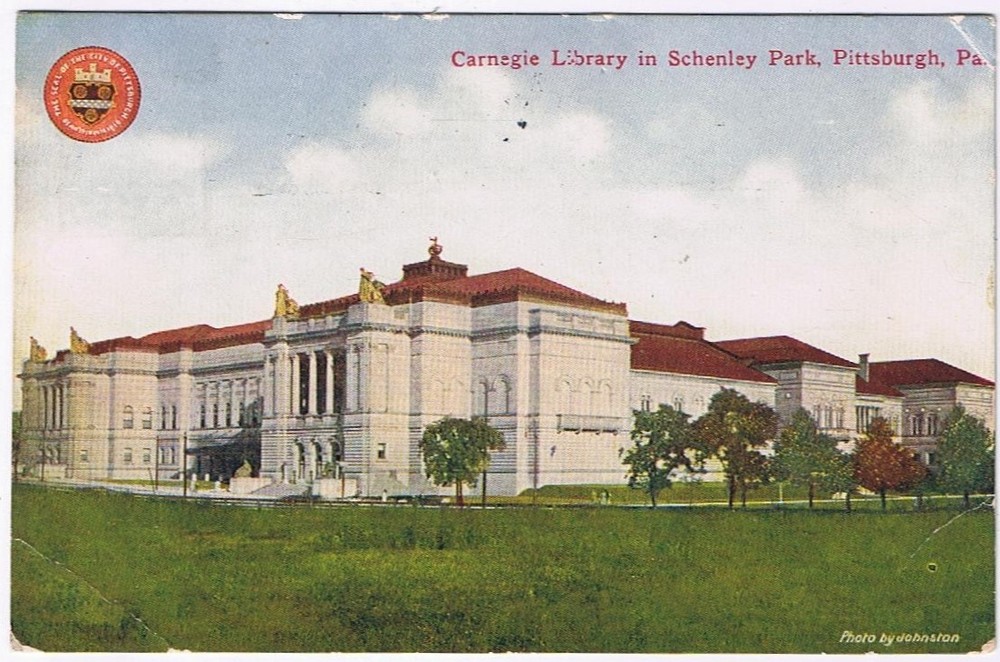 Postcard Carnegie Library In Schenley Park Pittsburgh Pennsylvania