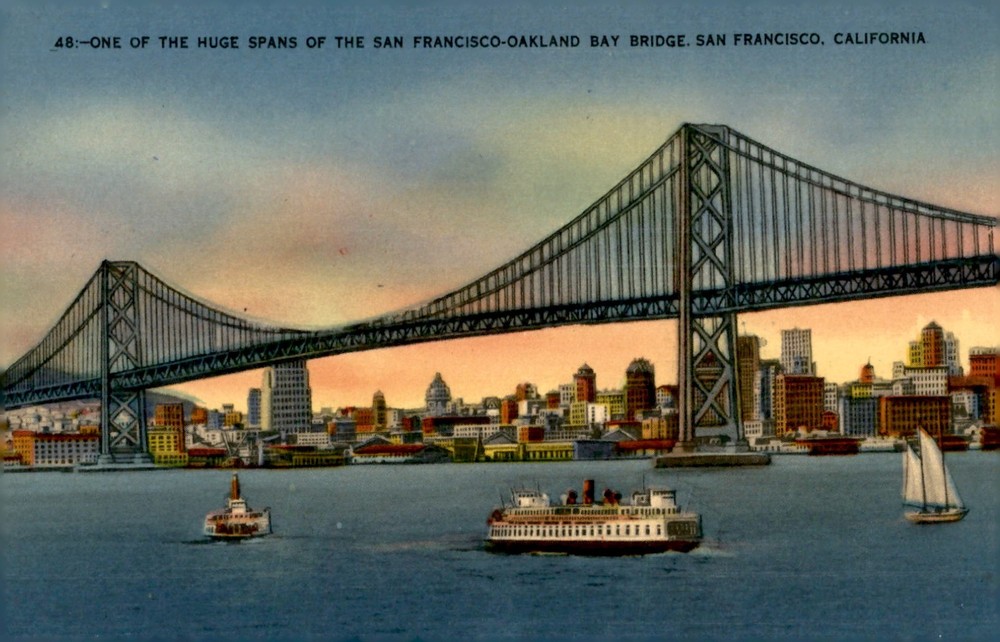 San Francisco-Oakland Bay Bridge, California Postcard