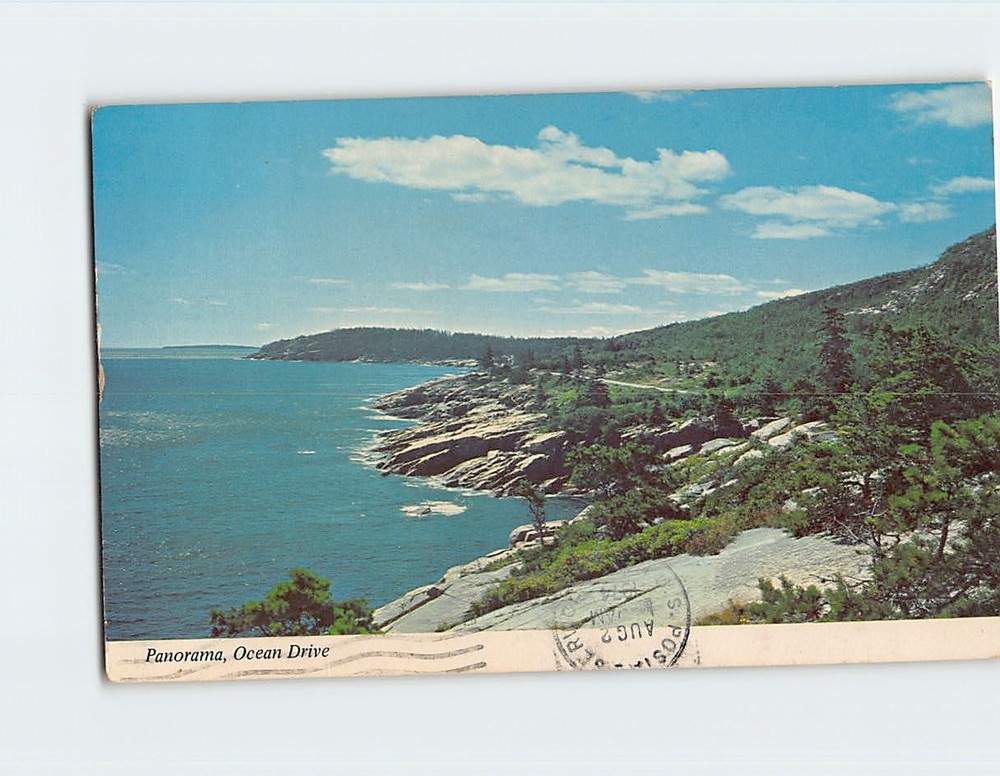 Postcard Panorama Ocean Drive Acadia National Park Bar Harbor Maine USA-image