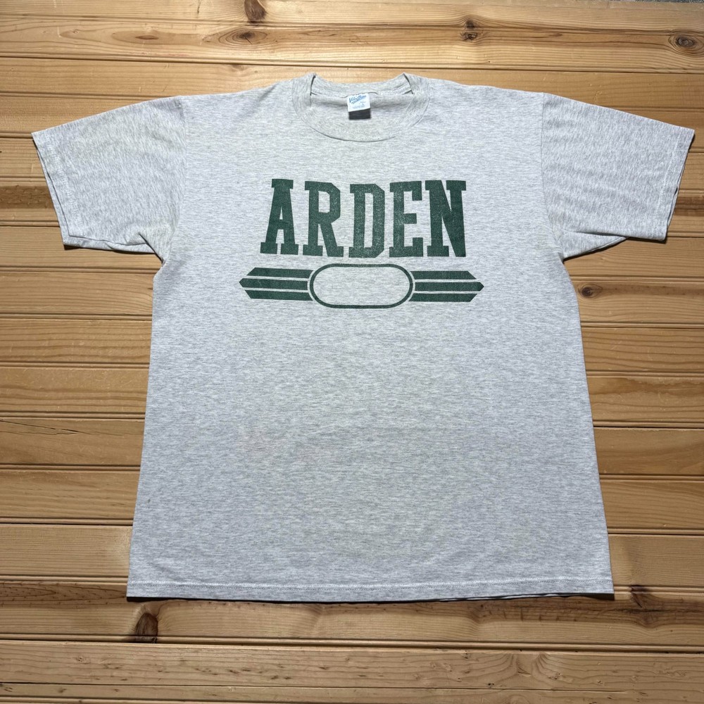 Vintage 90s Arden University Collegiate Graphic Heather T-Shirt USA Made - Large