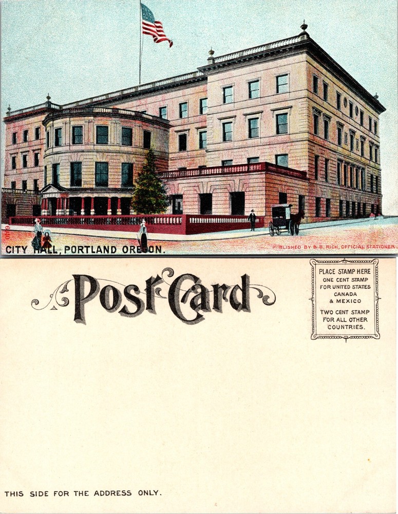 City Hall Portland Oregon OR Postcard