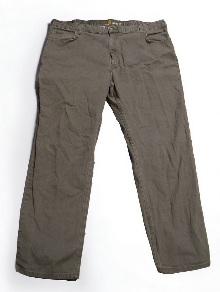Carhartt Carpenter Pants Mens 44x28 Relaxed Fit Khaki Workwear Utility