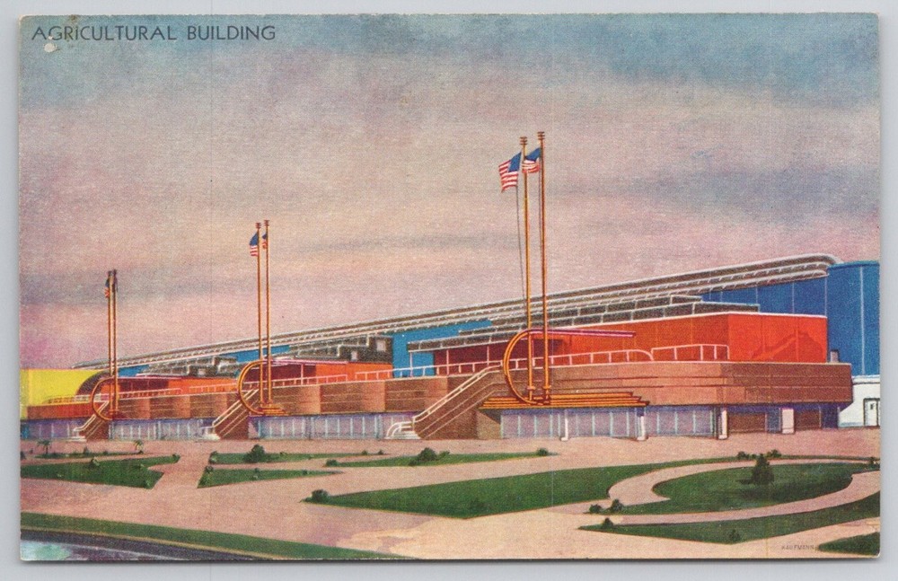 1933 Chicago World's Fair Century of Progress Agricultural Building Postcard