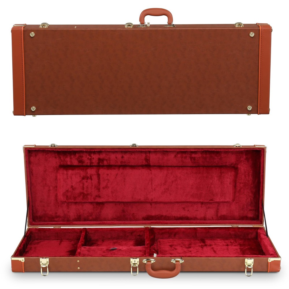 Electric Guitar Hard Case, Rectangle Wooden Standard 39-Inch Electric Guitars...