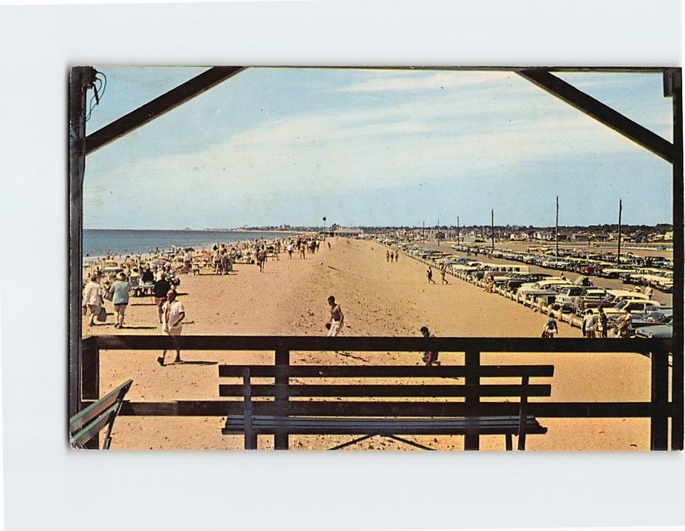 Postcard View of Parking Lot & Ocean State Beach Misquamicut Rhode Island USA