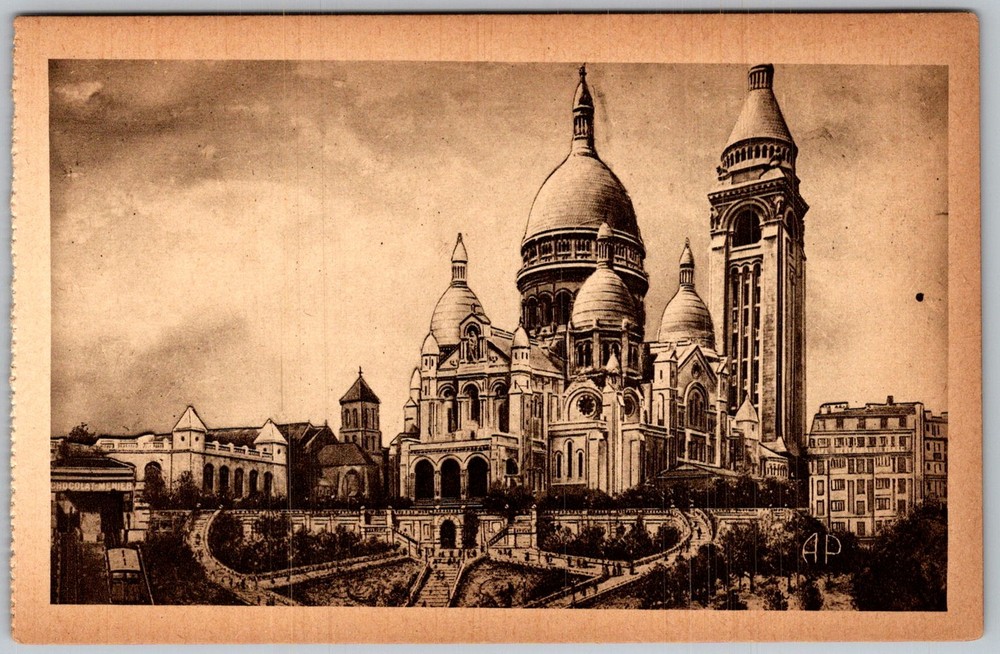 Antique Postcard Sacre-cur Basilica Monumental Paris, Fr 1910s