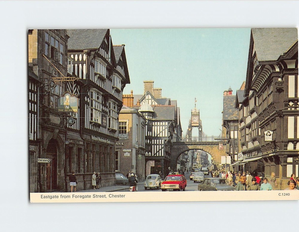 Postcard Eastgate from Foregate Street Chester England