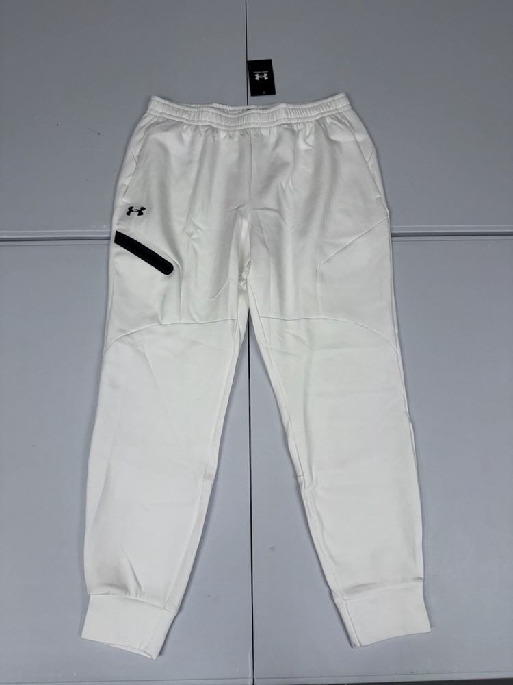 Under Armour UA Unstoppable Fleece Joggers White Black 1379808-100 Pick Size NWT