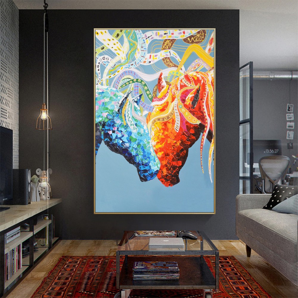 Abstract Art Horse Paint Silk Canvas Poster Wall Print Decor Unframed A1043-image