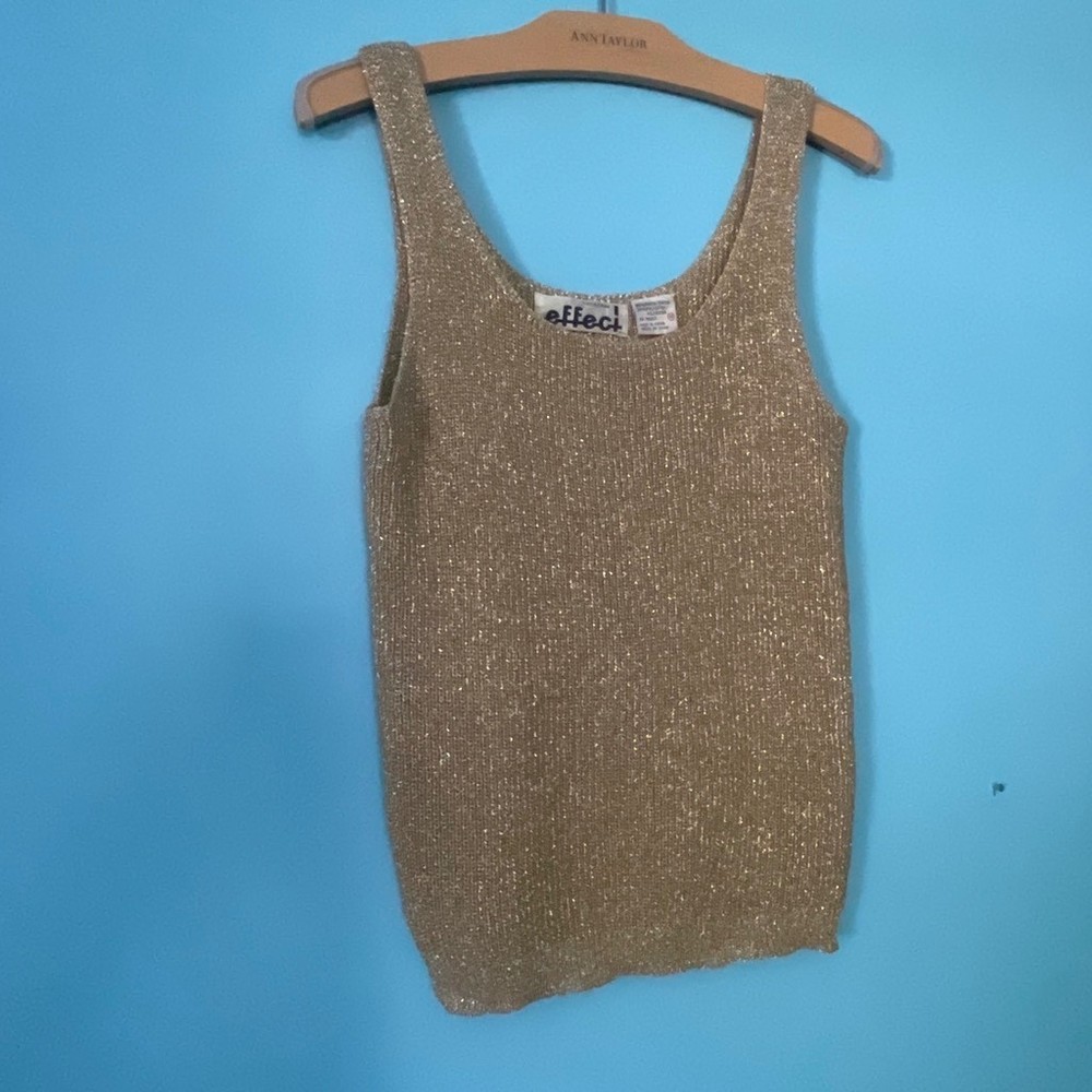 Gold Y2K vintage sparkly tank top