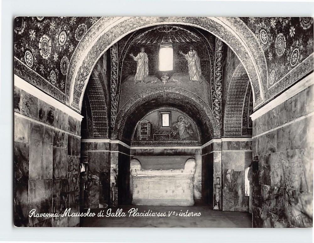 Postcard Interior Mausoleum of Galla Placidia Ravenna Italy
