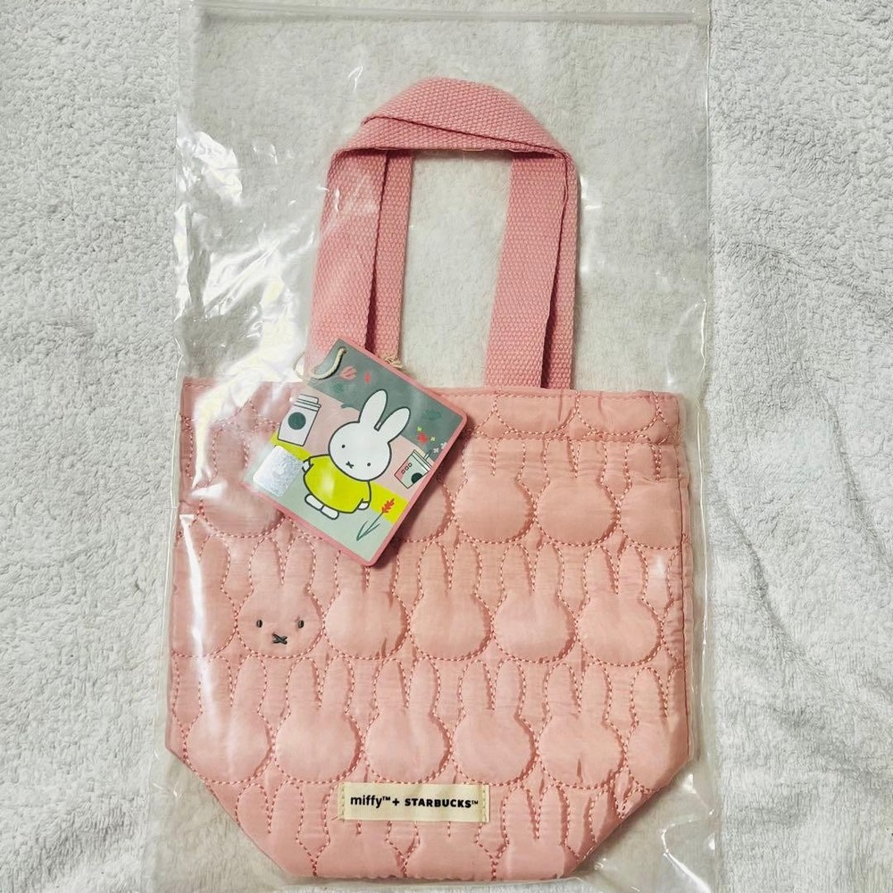 Taiwan Limited Miffy Starbucks Quilted Drink Bag Pink