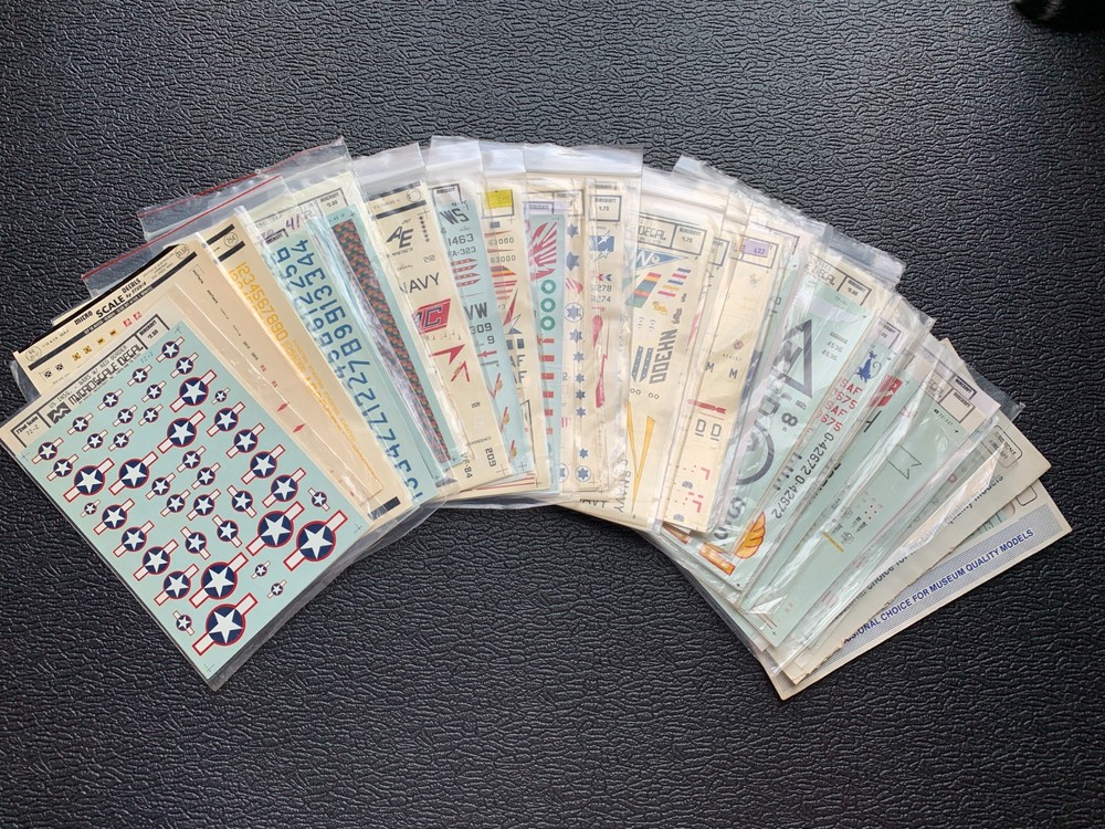 Large Lot of (30) Microscale 1/72 Scale Military Aircraft Decal Sheets Complete
