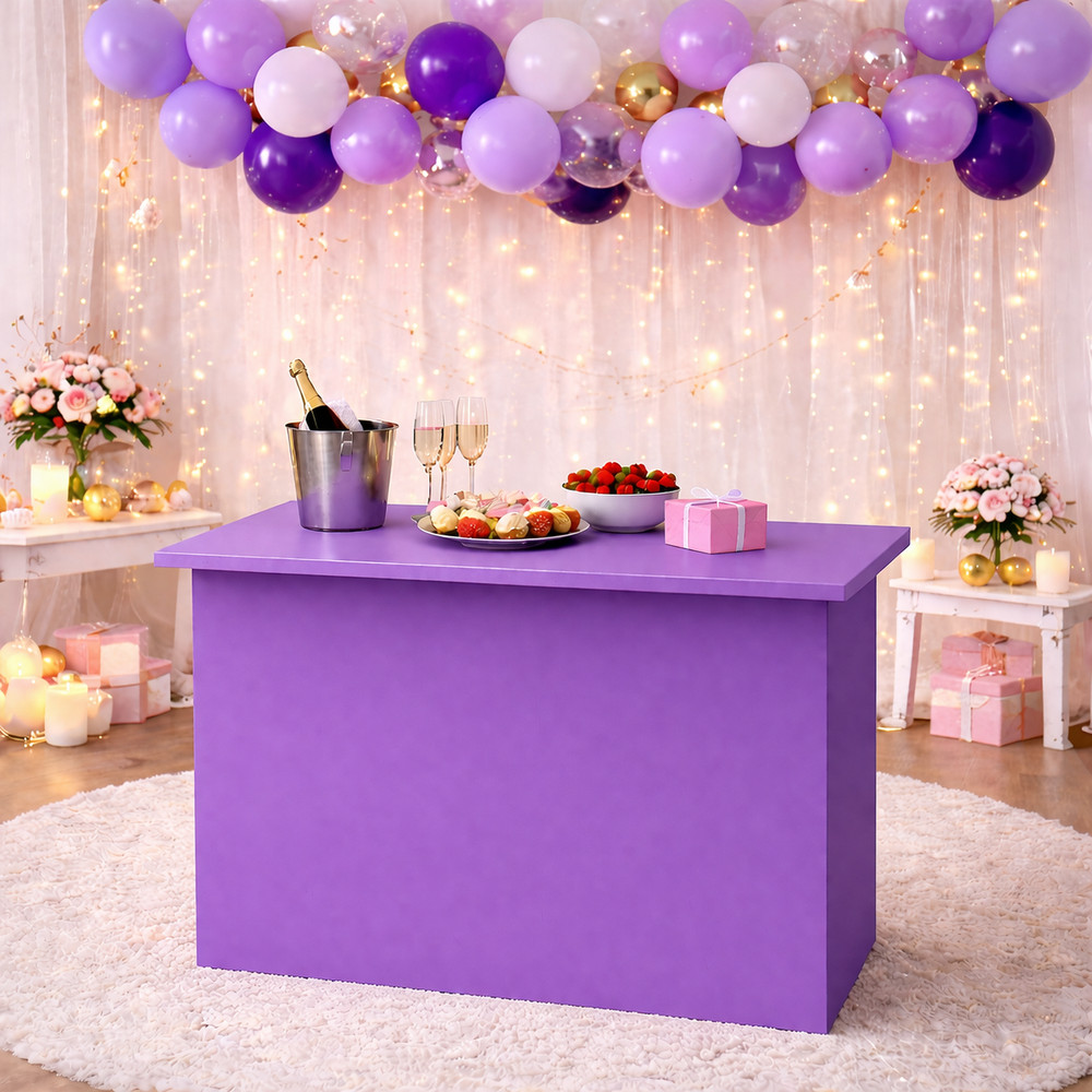 PURPLE Party Cart, Catering Snack Bar, Mobile Display Stand,  Mobile Vendor Cart