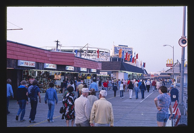 Photo:Wildwood New Jersey Boardwalk at Dusk 1978 Shops Crowds ?