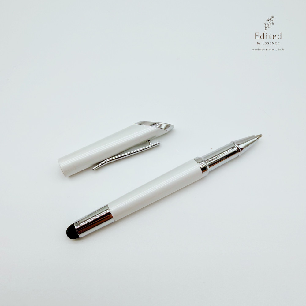 Swarovski White Metal Ballpoint Pen Silver Accent Crystal Stylus