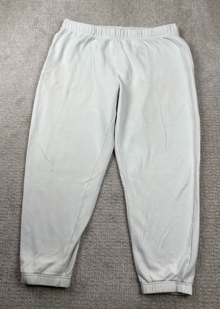 GAP Sweatpants Mens Large White Vintage Soft Fleece Tapered Joggers Drawstring