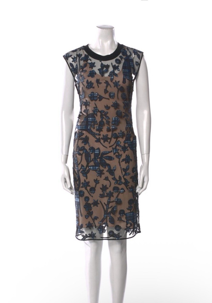 3.1 Phillip Lim Black Floral Animal Print Embroidery Knee Length Shift Dress XS
