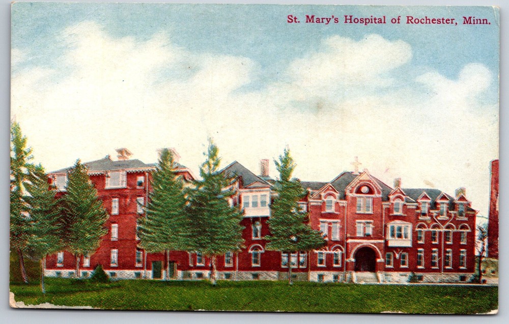 Rochester Minnesota~St Marys Hospital Bldg Exterior View~Goettings Vtg Postcard