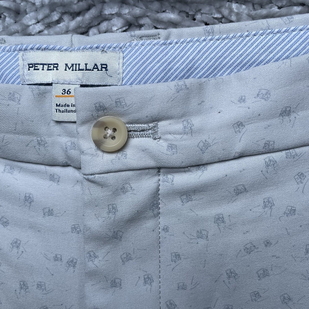 Peter Millar Salem Carts Performance Golf Shorts Men's Size 36 Gray Preppy
