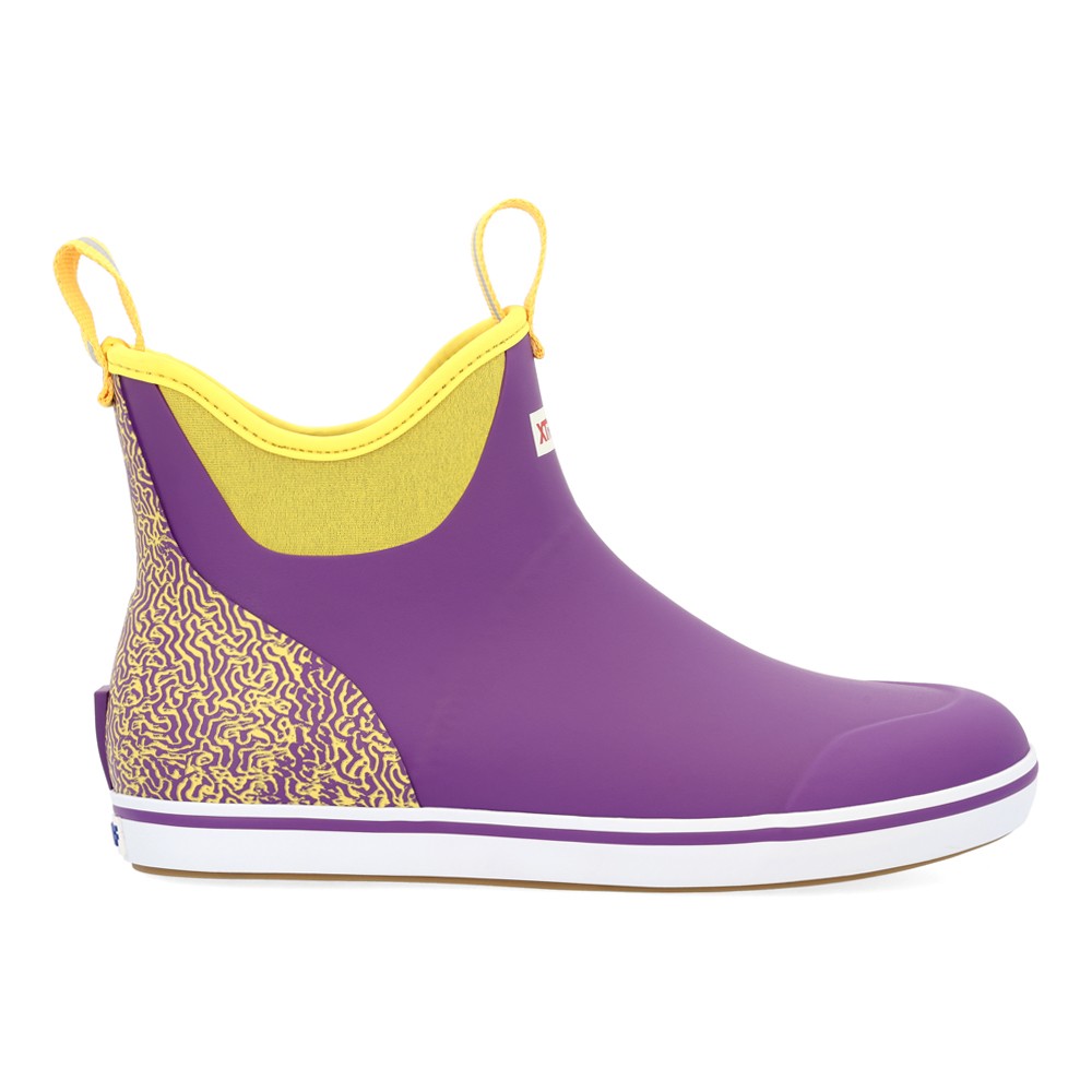 Xtratuf Mens Purple Tailgate Ankle Deck Rain Boots Round Toe Pull On Casual XMA