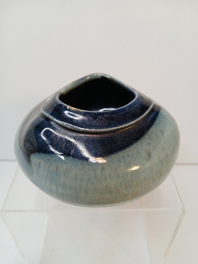 Art Pottery Ikebana Vase Flower Frog Signed