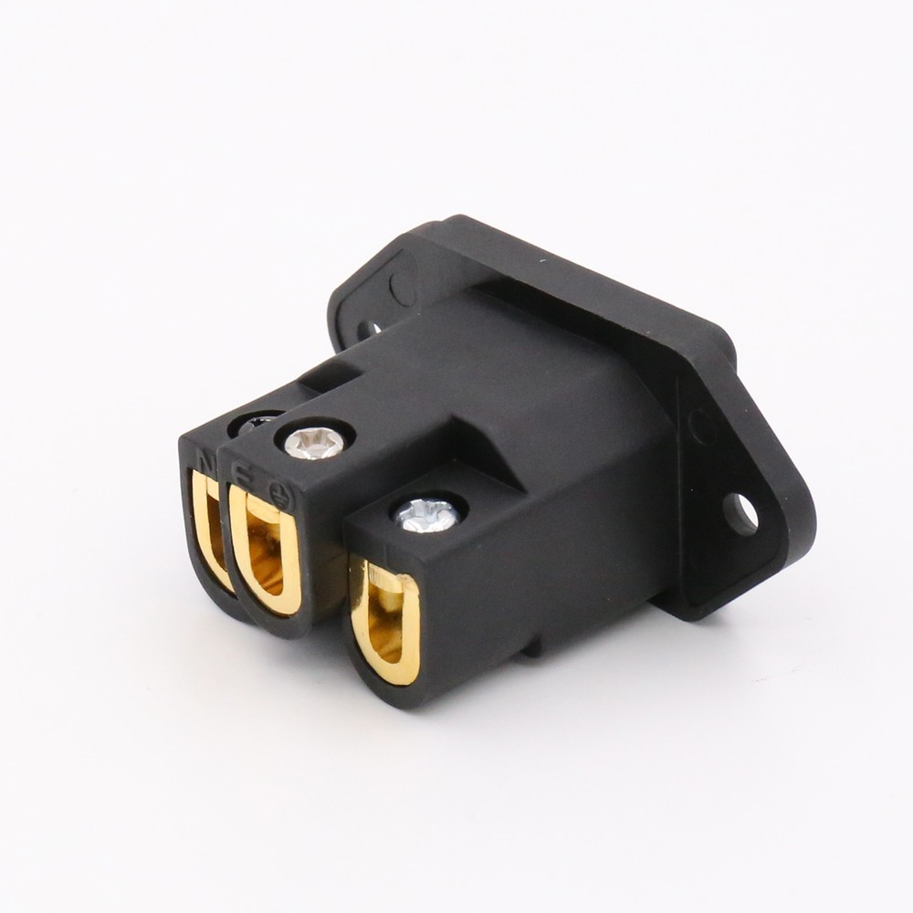 Viborg VI06BG IEC Inlet AC socket Audio Grade Pure Copper Gold Plated Black-image