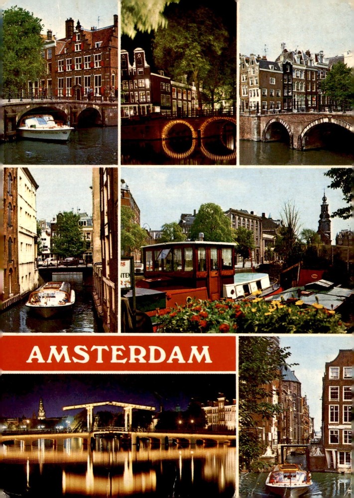 Amsterdam, Holland Trip Highlights Postcard