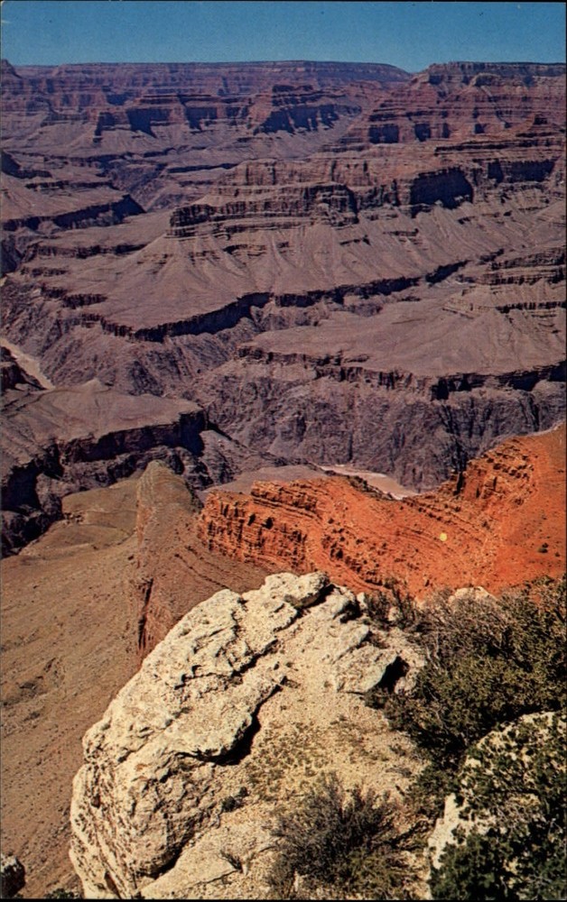 Grand Canyon Natl Park Arizona Colorado River from Mohave Point aerial postcard