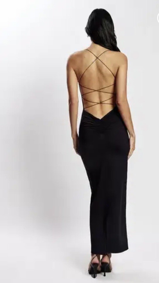 Meshki Sabine Backless Maxi Dress Size XS BLACK NWT