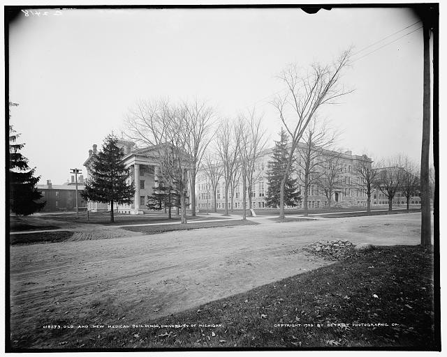 Old,new medical buildings,educational,University,Michigan,Ann Arbor,MI,c1905
