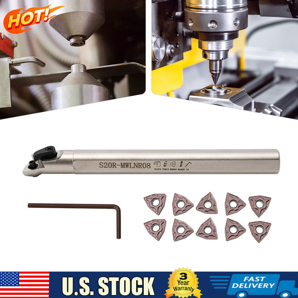 20mm Lathe Internal Boring Bar Turning Tool Holder + Indexable Carbide Inserts