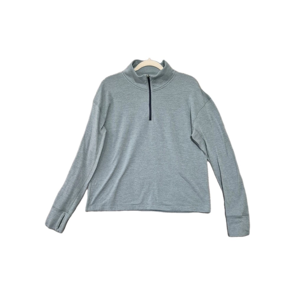 Outdoor Voices Women's 1/4 Zip Fleece Lined Pullover Jacket Heather Blue L