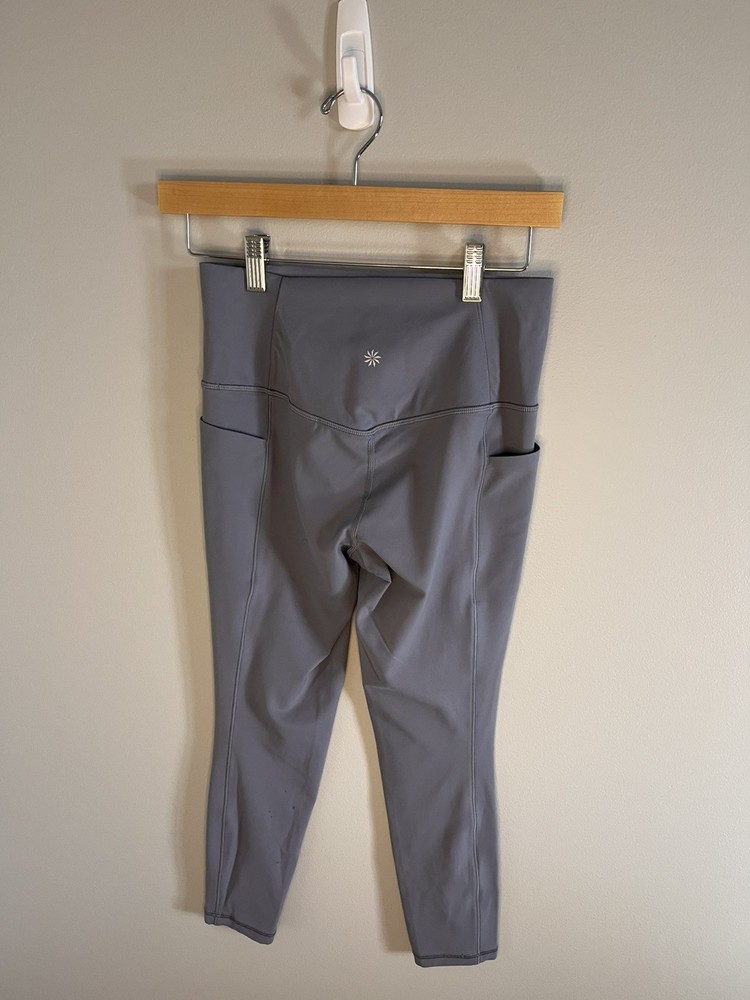 Athleta Salutation Stash Pocket II 7/8 Leggings Small Heather Grey 531321