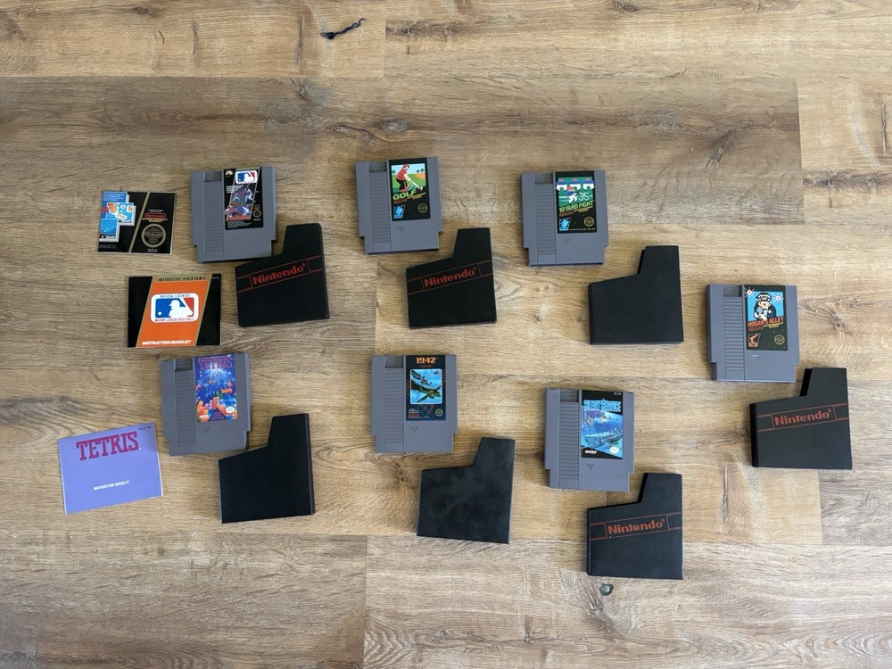 NES Nintendo Game Cartridge Lot Of 7 With Sleeves And Some Manuals. Untested