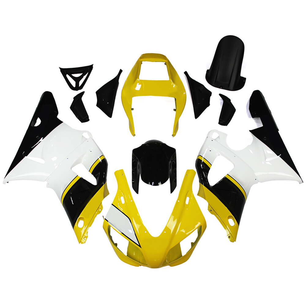 Yamaha YZF1000 R1 1998-1999 Yellow White Black ABS Fairings Bodywork