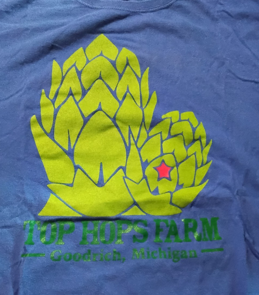 Top Hops Farm Goodrich Michigan T Shirt Mens XL Original Rare PreOwned Brew Arts